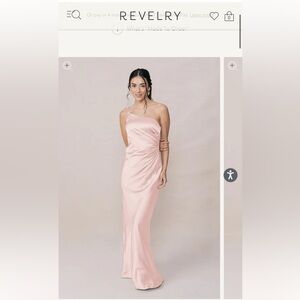 Revelry Jade satin Dress - blush size 8